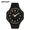 Sanda Luxo Esporte Mulheres Militares Watches 5atm Waterproof Moda Branca Quartz relógio para relógio feminino Relogio Feminino G1022