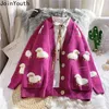 Joinyouth Tröja Kvinnor Koreanska Kläder Lös Broderi Sticka Cardigan Casual Big Pocket Plus Size Coat Winter Oversized Sweaters 210812