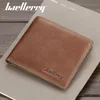 Wallets High Quality Men 2019 Baellerry Genuine Cow Leather Short Desigh Card Holder Male Purse Vintage Photo Holder=