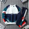 Men's Tracksuits Sweater Suit Circular Collar Hoodie Set Spring Autumn Style With Couples Patchwork Loose Jumper Casual Siut US Normal Size