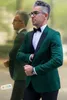 Новое Прибытие Зеленые Greensmen One Button Groom Tuxedos Пик Черный Отворотный Мужские Костюмы Свадьба Лучший Человек Blazer 2 шт. (Куртка + штаны) X0909