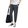 Sommer Herren Plaid Hosen Jogger Sweatpant Lässige Hip Hop Streetwear Männer Lose Knöchellange Hose Männliche Strahl Fuß Dünne Hosen m-5XL X0723