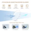 Cyxus Mavi Işık Blokaj Bilgisayar Gözlük Anti UV Yorgunluk Baş Ağrısı Gözlükler Temizle Lens Oyun Gözlük Erkek Kadınlar için 8082