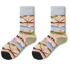 Femmes chaussette dessin animé impression mode créative personnalisé nouveauté hommes femmes chaussettes hiver chaud confortable coton chaussettes guêtres