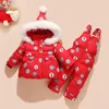 Russian Winter Suit for Children Baby Girl Duck Down Jacket coat and Pants 2pcs Warm Clothing Set Thermal Kids Clothes Snow Wear L8486218