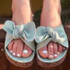 Tofflor Vrouwen Bowtie Tofflor Dames ComfortAbele Slides Vrouw Casual Open Teen Flats Vrouwelijke Zomer Thuis Utomhus Strand Schoenen Plus Storlek 220307