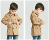 Mode Jongens Lange Stijl Tench Coats Fall Winter Children Plaid Double-Breasted Jassen Kids Boy Uitloper 3-8 jaar Retail