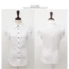 Summer Korea Fashion Tops For Women Blouse Plus Size Office Lady Slim OL Chiffon White Shirts Short Sleeve Ladies Blouses D229 210512