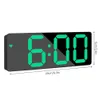 Digital Alarm Clock Lustro LED Night Lights Drzemka Wyświetlacz Time Desktop Lampa Home Decor 210804