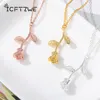 Designer Necklace Luxury Jewelry Rose Flower Pendant For Women Stainless Steel 3 Colors Vintage Boho Glamour 2021 Fashion Valentine Jewerly