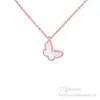 Gioielli farfalla Ciondolo in argento Collana con medaglione di design diamanti per uomo e donna Oro rosa Collane in platino dichiarazione per Christm9038312