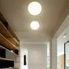 Modern LED Global Duvar Aplik Işık 14 cm 25 cm 35 cm Küre Süt Beyaz Yuvarlak Cam Topu Gölge Dioscuri Ayeti Tavan Lambası Soffitto 210724