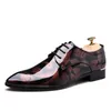 Top 2022 Leren Herenschoenen Britse Afdrukken Marine Bule Black Brow Oxfords Plat Kantoor Feest Bruiloft Ronde Neus Mode Outdoor GAI