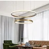 Pendant Lamps Post-modern Art Ring Dining Room Crystal Chandelier Creative Minimalist Restaurant Nordic Circle Led