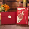 Hochzeitseinladungen, personalisierte, druckbare Einladungskarte im europäischen Stil mit Goldprägung, Braut und Bräutigam, Laserschneiden, hohl, 7837009