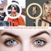 スマートフォンのスタンドと10インチLEDリングライト写真Selfieリング照明YouTube Makeupビデオスタジオ三脚ライト