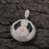 18K White Gold Plated Cartoon Panda Pendant Necklace with Rope Chain Tennis Necklace