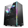 حالة ألعاب الكمبيوتر ATX / M-ATX / MINI-ATX Acrylic Panel RGB PC Support Air / Water Cooling Fan USB 3.0 / USB 2.0 / HDD / SSD لسطح المكتب - أسود