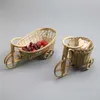 Mini bambu handgjorda vävda korg halmkorg rotting för fruktmat bröd arrangör cykel konst hantverk kök skrivbord dekoration 210609