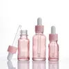 5 ml 10 ml 20 ml 30 ml 50 ml 100 ml klar rosa glas dropparflasker serum eteriska olja parfymflaskor med reagenspipett1870354