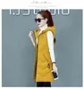 Bomull Väst Kvinnor Svart Mid-Length Korean Fashion Casual Winter Jacket Streetwear Slim S H471 211120