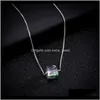 & Pendants Jewelry Geometric Crystal Necklaces Imitation Zircon Three-Nsional Square Pendant Chain Necklace Waj0782 Drop Delivery 2021 1Hh9J