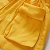 Çocuk Kız Şort Çocuk Giyim Kız Moda Pantolon Yaz Sevimli Sarı Katı 2-7 yaşında 210629
