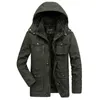 Vinterjacka Kanada Parka Män Jackor och rockar Tjock varm vindbrytare Hooded Collar Fleece Liner Coats Stor storlek 6XL 7XL 8XL X0901