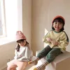 Çocuk Giyim Kızlar Pantolon Setleri Autum Kış Rahat Spor 2 ADET Eşofman Bebek Homewear Suit 1-7 T Yürüyor G220310 için