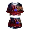 Kpop Stranger Things D Print Two Pieces sets Women Horror TV series Stranger Thing tracksuit Harajuku shorts Clothes X0428