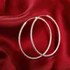 Hoop Huggie Classic 5cm-6cm Stor cirkel 925 Sterling Silver Örhängen för Kvinnor Mode Bröllop Födelsedaggåva Fina smycken