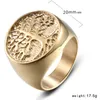 Moda europea e americana Golden Tree Of Life Anello in acciaio al titanio Personalità Uomo Donna Punk Love Engagement Jewelr Band Rings