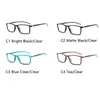Mode lunettes de soleil cadres 2022 à la mode bleu clair myopie lunettes cadre clair lentille superfine plastique carré lunettes unisexe Transparent