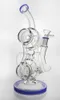 Big Bongs Glass Bong Recycler Water Pipe 11.8 '' Glass Vatten Bong Dubbelkammare Rätt rörvattenrör robust rund bas