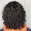 Perruques de cheveux humains bouclés et lâches avec frange, perruque de Base supérieure du cuir chevelu, couleur naturelle entièrement fabriquée à la Machine