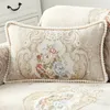 Parça Avrupa jakard yastık kapağı 30x50cm dikdörtgen bej 3d çiçek karesi 55x55cm atma yastık kılıfı koltuk dekoratif yastık/dekoratif
