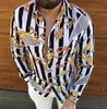 Plus Sizes 3XL Men's Casual Vintage Shirts Gold Leaf Cardigan Printed Long Sleeve Slim Summer Hawaiian Skinny Fit Various Pat305s