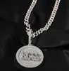 Pendentif nom personnalisé rond glacé lettre/Logo/symbole collier à breloque pavé Zircon cubique hommes femmes Hiphop bijoux