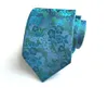 Bow Ties 8cm Men's High Quality Jacquard Woven Neck Tie Classic Green Paisley Neckties To Match Shirt