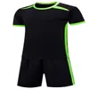 2021空白のプレーヤーチームカスタマイズされた名前サッカージャージ男性フットボールのシャツのショートパンツユニフォームジャージ168