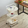 Çok Fonksiyonlu 3-Tier Depolama Raf Arabası Rolling Utility Cart Ev Mutfak Depolama Raf