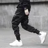 Mäns byxor män joggare multi-pocket elastiska midja harem hip hop streetwear sweatpants penna techwear