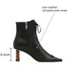 ALLBITEFO fashion retro genuine leather sexy high heels ankle boots for women office ladies shoes party woemn heels 210611