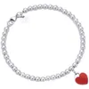 New love bracelet women's niche design feeling pearl round blue heart red heart bracelet gift G1105