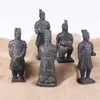 9 pçs / definir chinês exército terracota estatueta quin dinastia qin escultura decoração de casa artesanato de argila com caixa de presente 210727