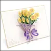 Événement de voeux Fournitures de fête de fête Accueil Jardincartes de voeux Invitation Bouquet de fleurs 3D Carte papier avec enveloppe vierge Invitations