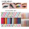 Handaiyan 20 kleuren / set gel eyeliner potlood kit make-up gekleurde oogvoering crème pen Gemakkelijk te dragen waterdicht wit geel cosmetisch