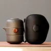 Japansk stil keramisk tekanna lock skål teacup handgjorda bärbara resor kontor te uppsättning 210813