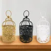 Ljushållare B0KC Hängande hållare Birdcage Metal Vintage Lantern Tealight Centerpieces Decor