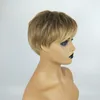 Короткие синтетические парики симуляции человеческих волос парики для волос для черно-белых женщин Pelucas de Cabello Natural Corto K29
